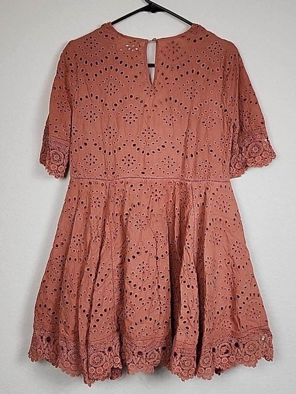 Free People $395 Boho Eyelet Mini Dress - Picture 2 of 3
